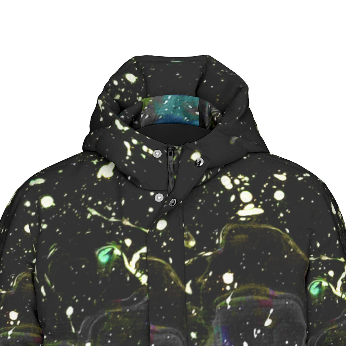 Galactic Fire Unisex Long Down Jacket