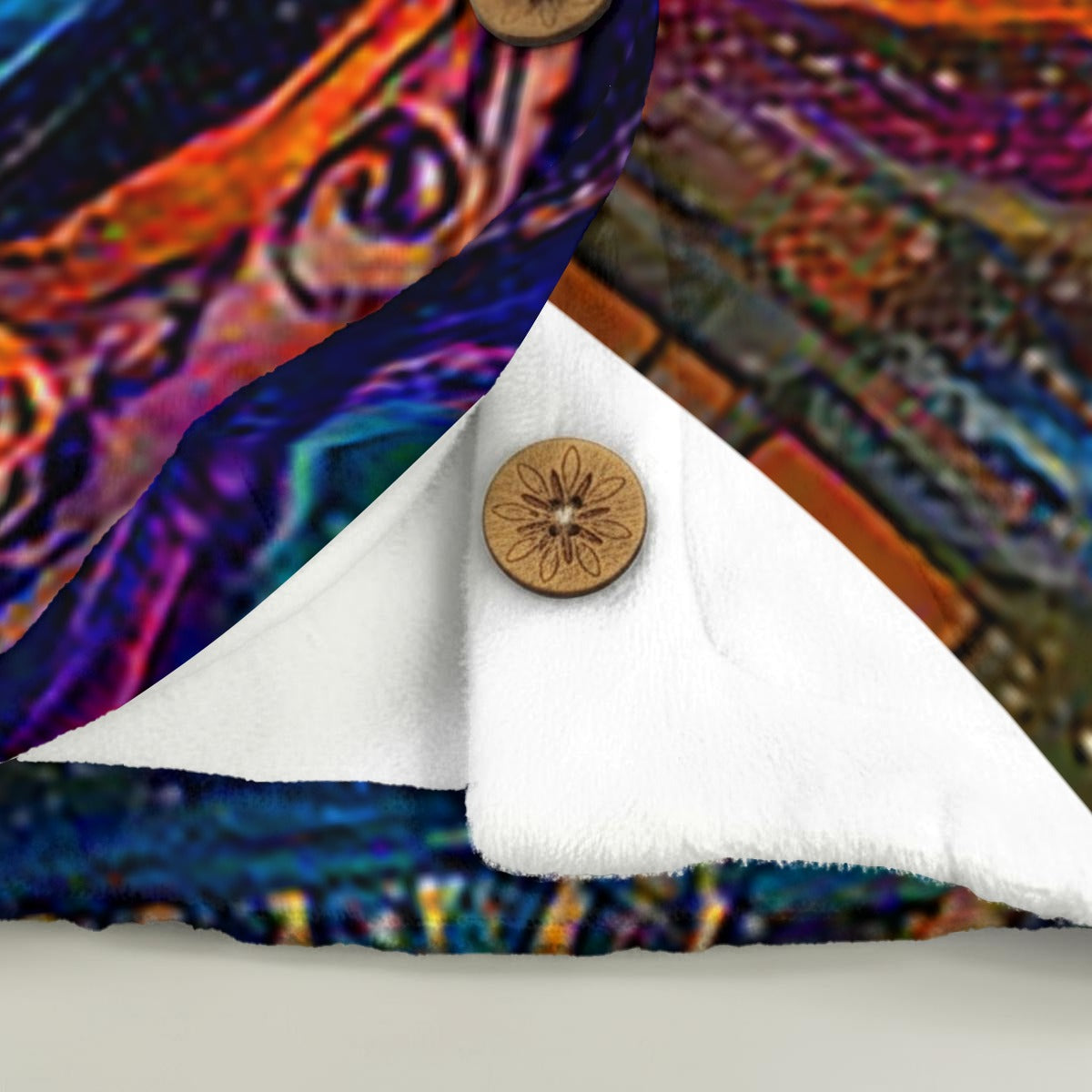 Galactic Rainbow Whirlpool Women's Flannel Hoodie with Cat Ears