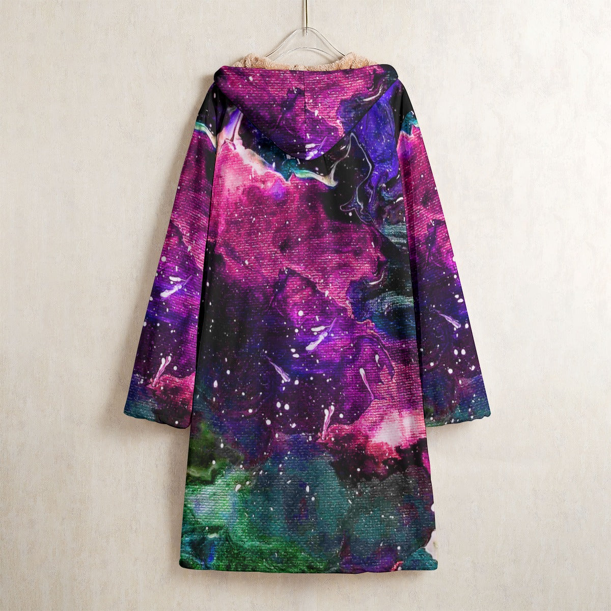 Galactic Clouds Horn Button Long Fleece Windbreaker