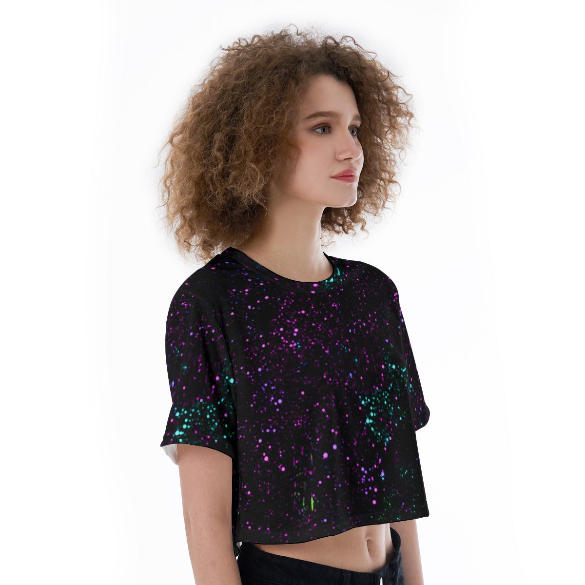 Night Sky Purple Cropped T-Shirt