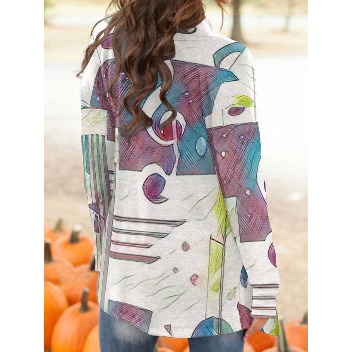 Music Notes Women's Cardigan With Long Sleeve