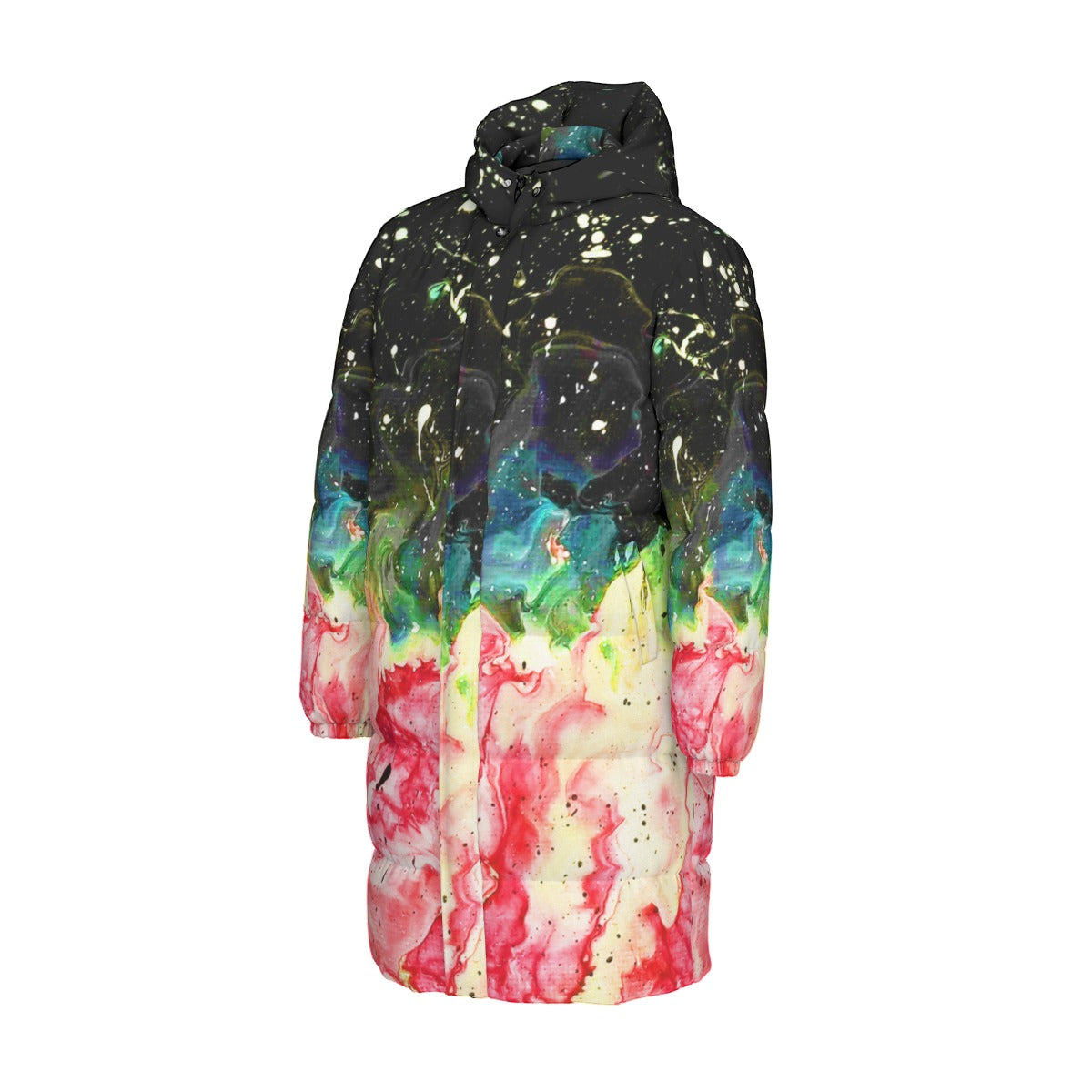 Galactic Fire Unisex Long Down Jacket