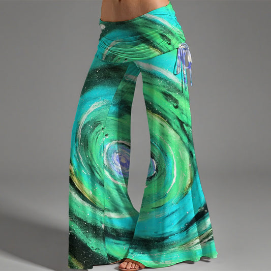 Infinite Teal Women's High Waist Wide Leg Pants