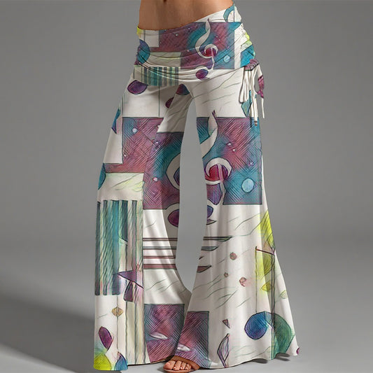 Music Notes Women's High Waist Wide Leg Pants