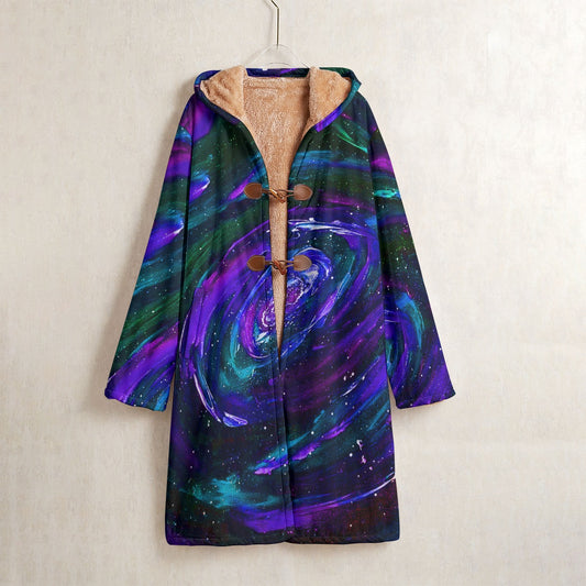 Infinity Horn Button Long Fleece Windbreaker