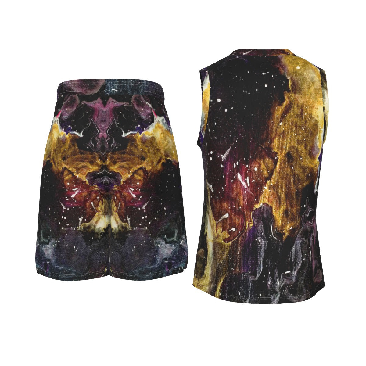 Galactic Clouds Men's V Neck Basketball Suit