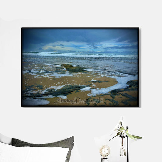 Beach Comber Black Frame Mural