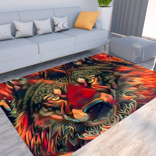 Wolf On Fire Foldable Rectangular Thickened Floor Mat