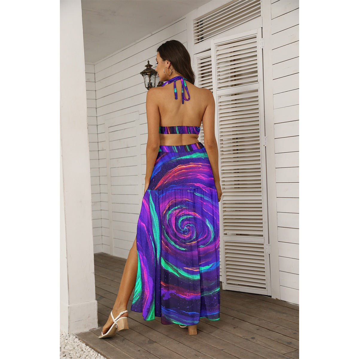 Galactic Rabbit Hole Women's Tie Back Wrap Dress