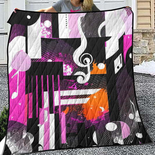 Abstract Music Lightweight & Breathable Quilt With Edge-wrapping Strips