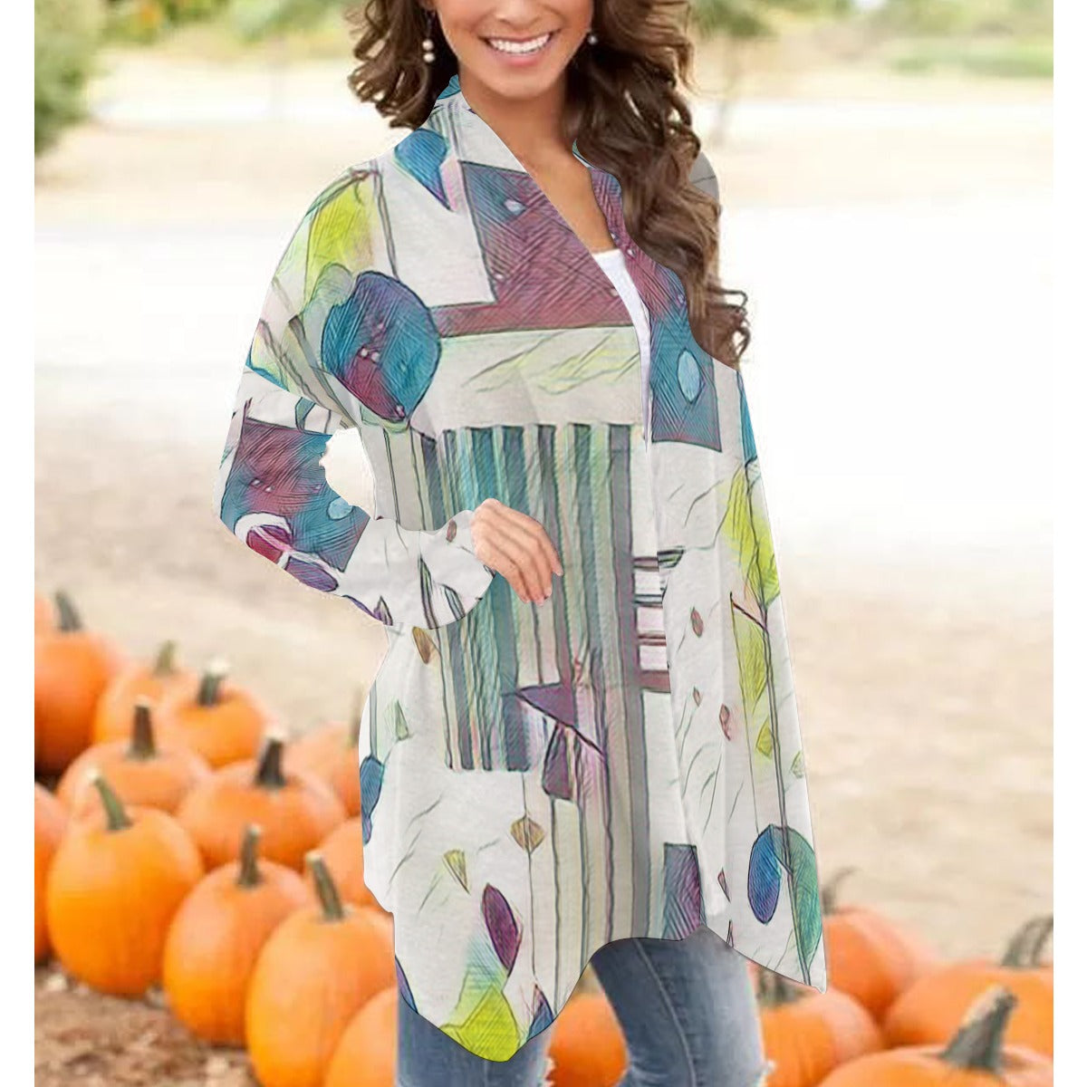 Music Notes Women's Cardigan With Long Sleeve