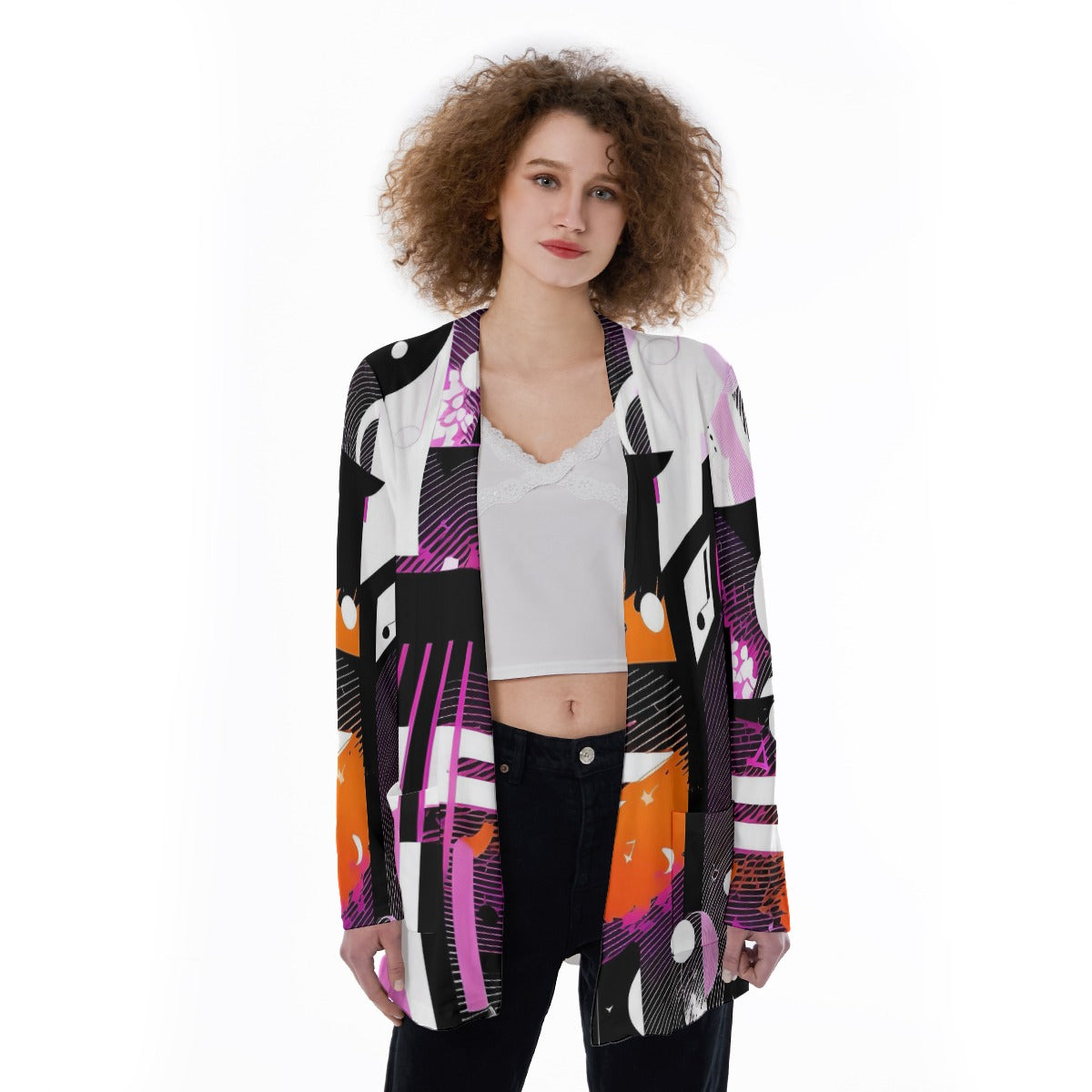 Music Notes Pink/Purple Women's Cover With Pocket