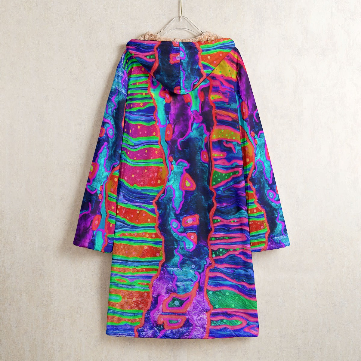 Mystic Cave Horn Button Long Fleece Windbreaker