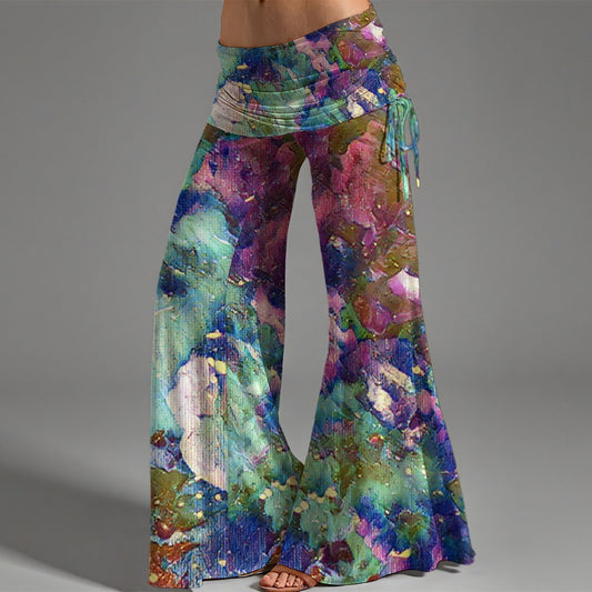 Galactic Love Pastel Women's High Waist Wide Leg Pants