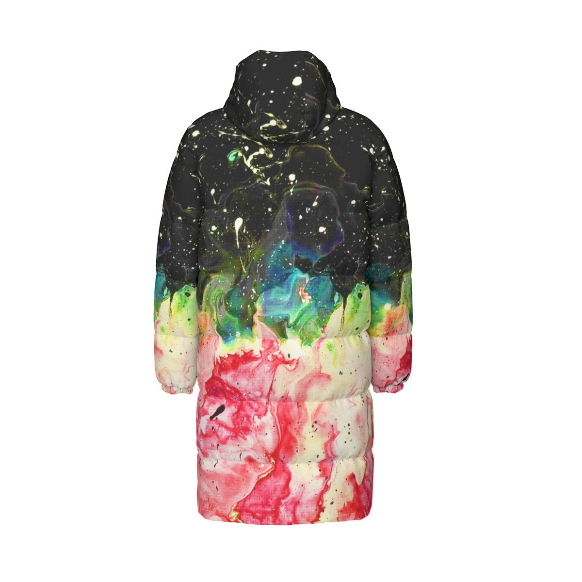 Galactic Fire Unisex Long Down Jacket