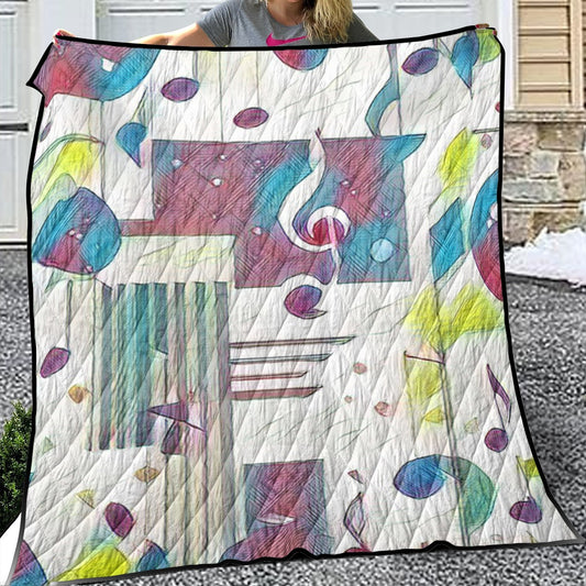 Abstract Music Color Lightweight & Breathable Quilt With Edge-wrapping Strips