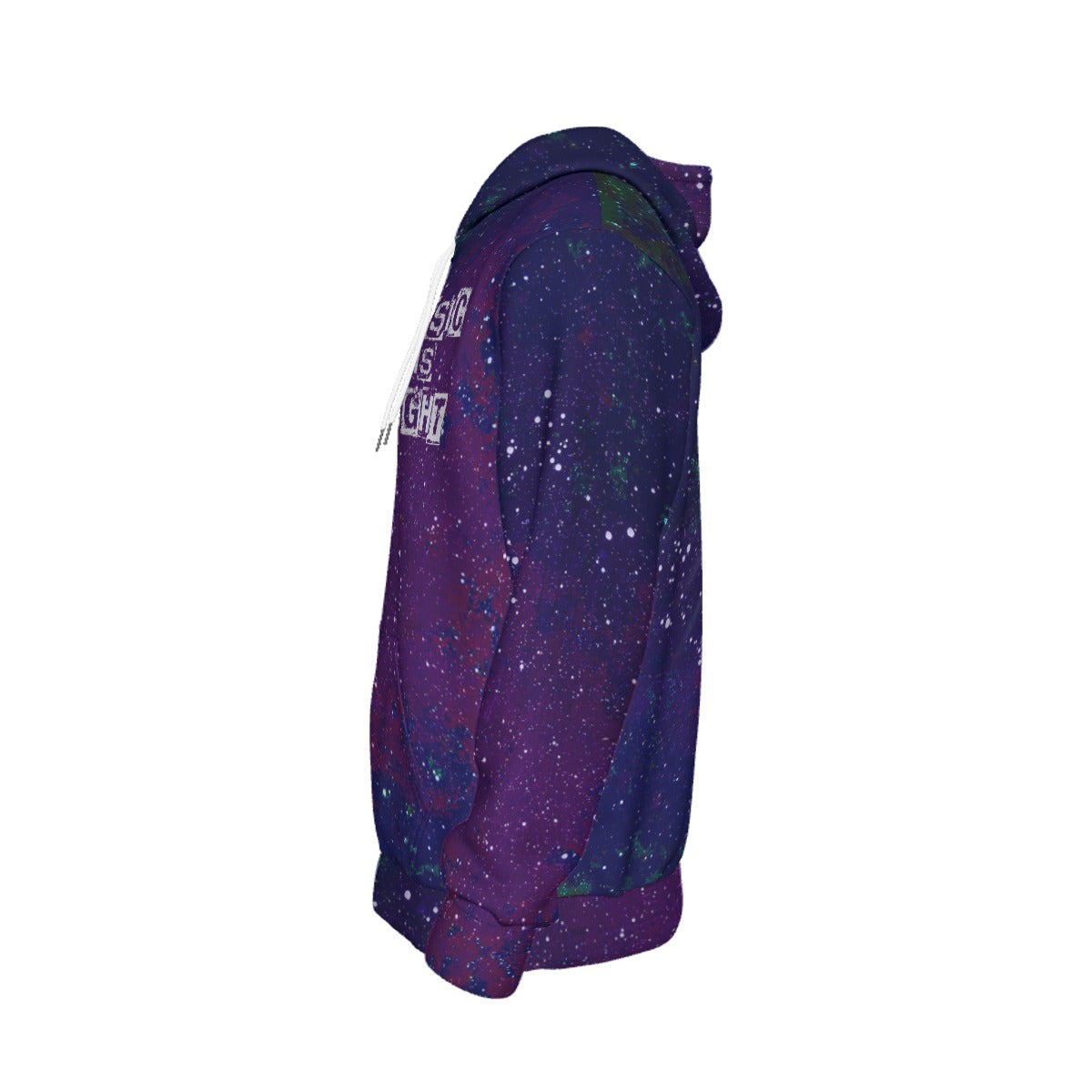 Music is Light/Galactic Atmosphere Men's Thicken Pullover Hoodie With Inner Hood（TALL)