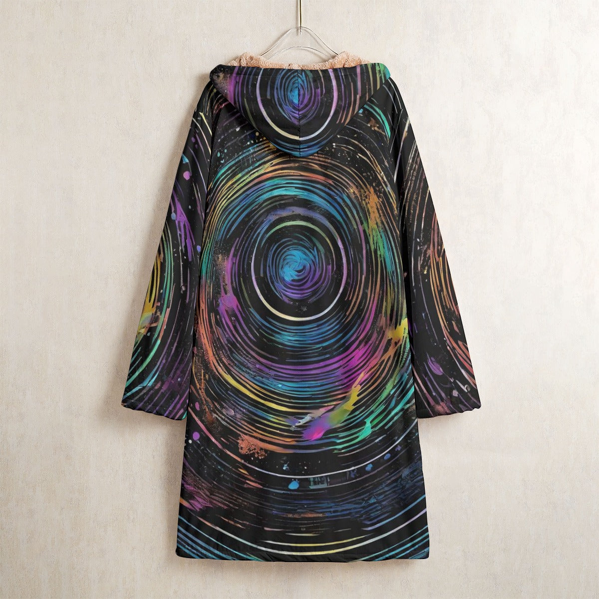 Infinite Rainbow Men's Horn Button Long Fleece Windbreaker