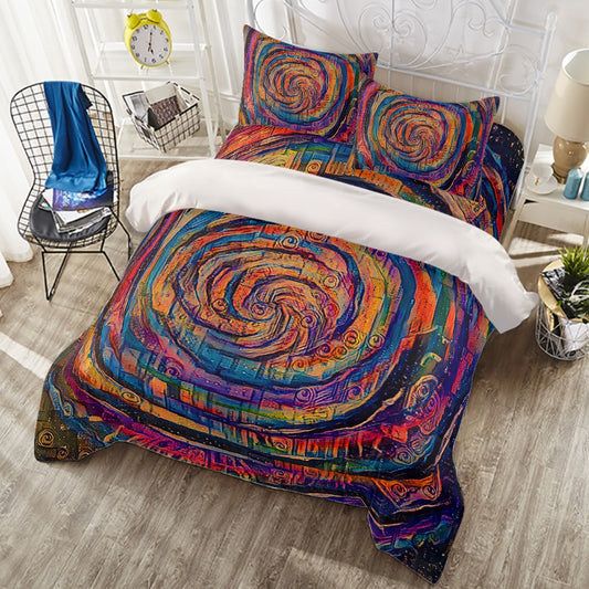 Galactic Whirlpool Colorful Four-piece Duvet Cover Set