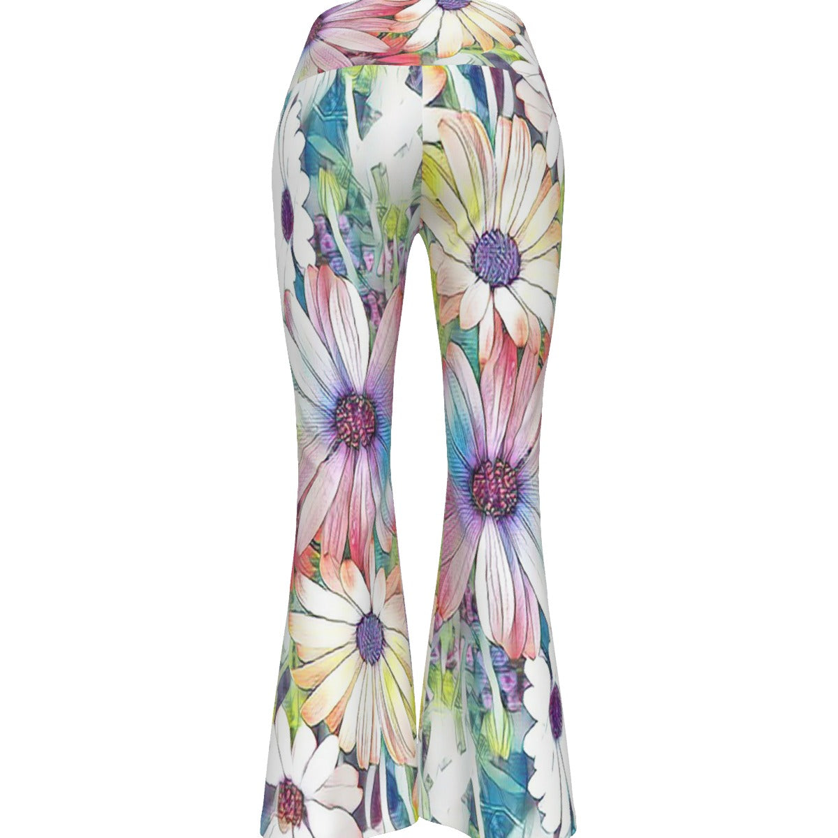 Colorful Flower Power  Women's Flare Yoga Pants