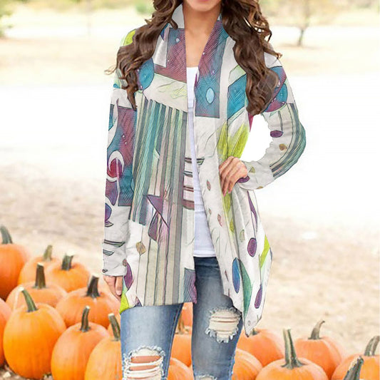 Music Notes Women's Cardigan With Long Sleeve