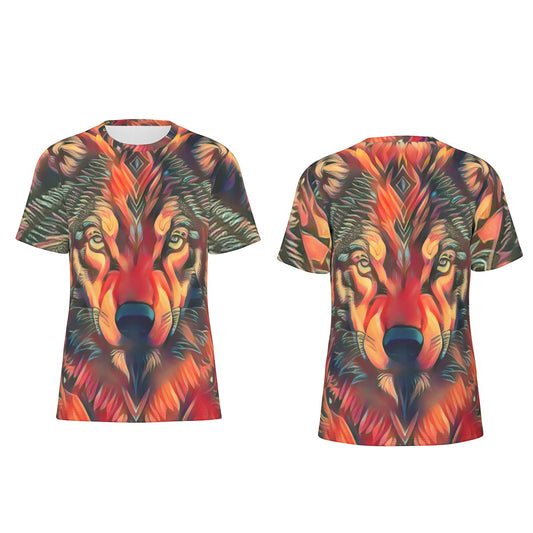 Firey Wolf Men's O-Neck T-Shirt | 190GSM Cotton