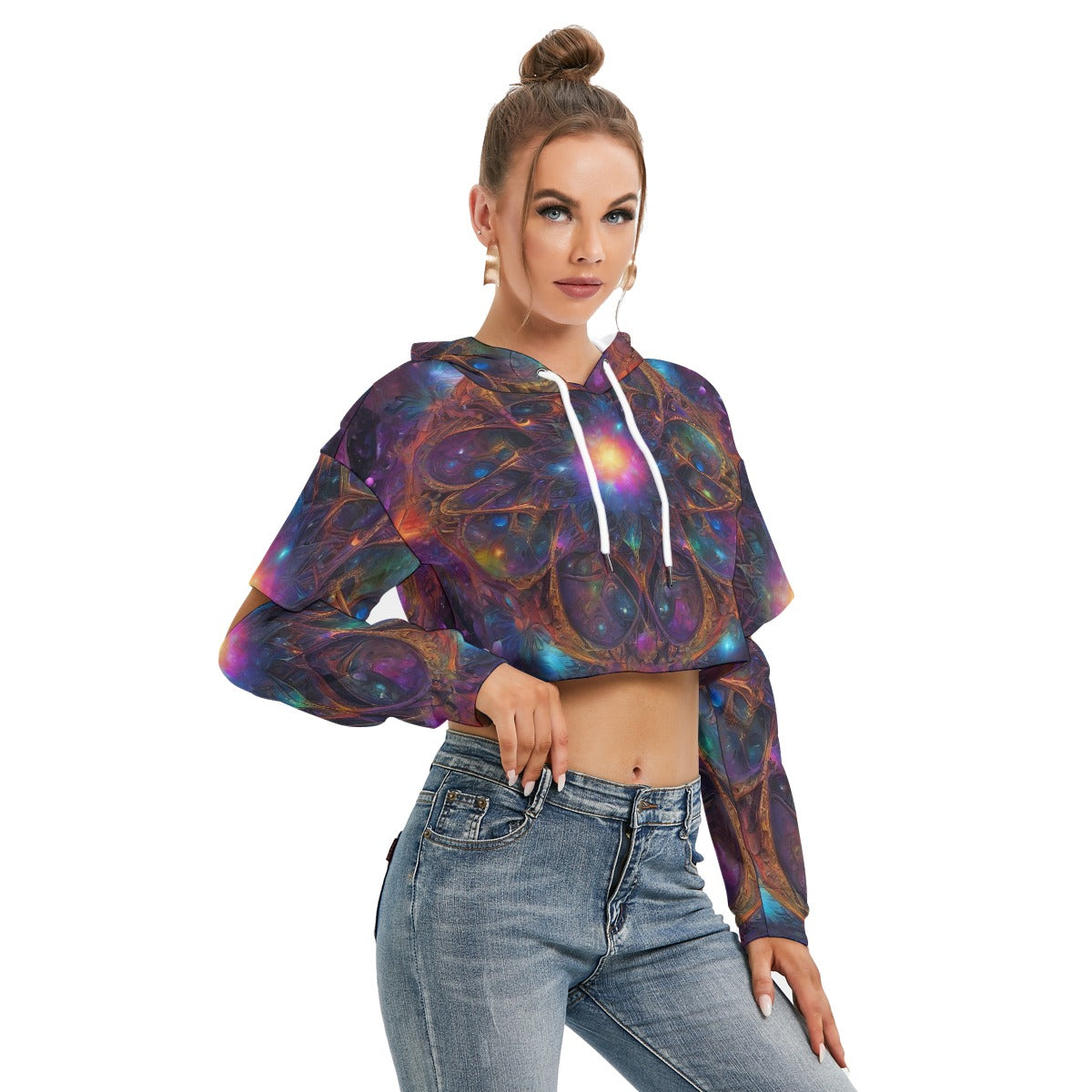 Ascension Women's Heavy Fleece Hoodie With Hollow Out Sleeve
