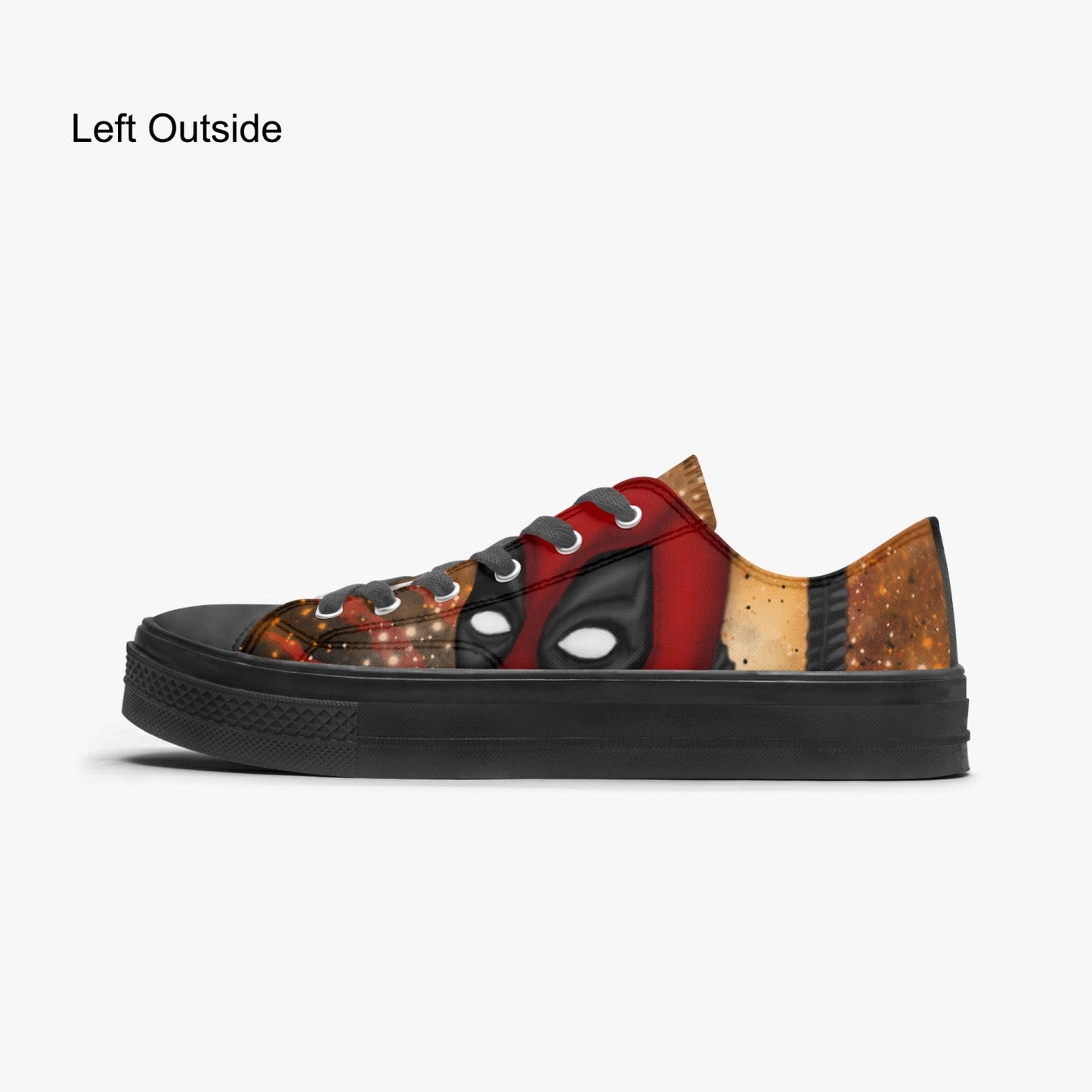 Deadpool  Low Top Canvas Shoes - Black Sole