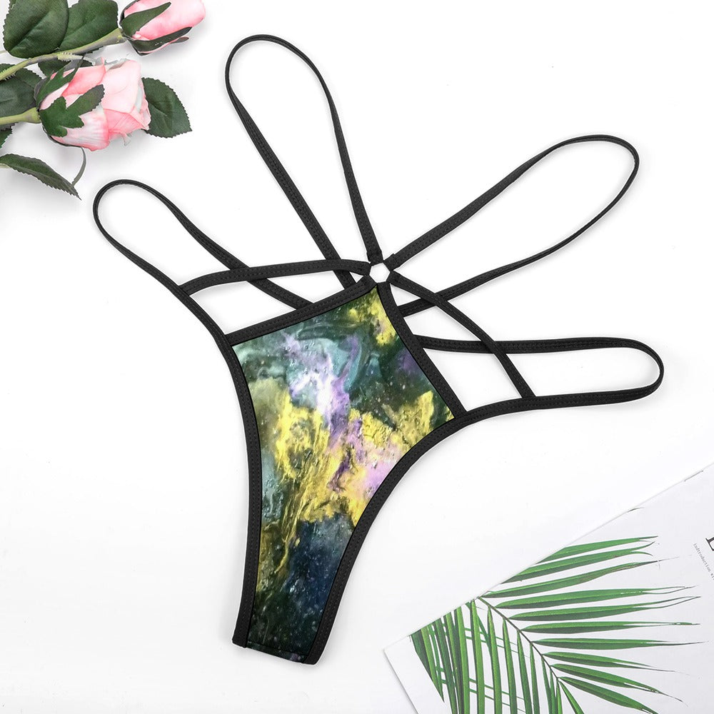 Golden Galaxy T-back Thong