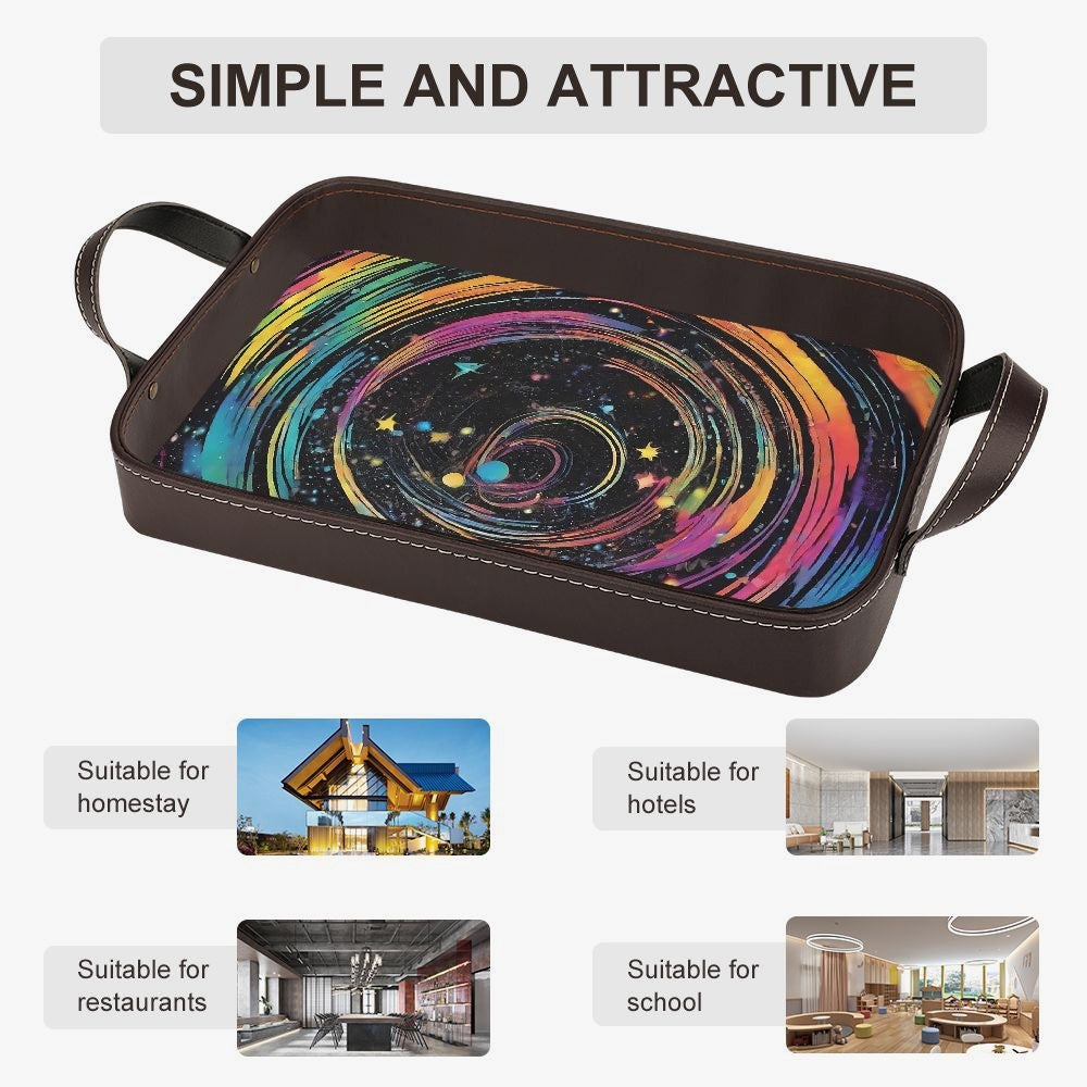 Psychedelic Space PU Leather Tray