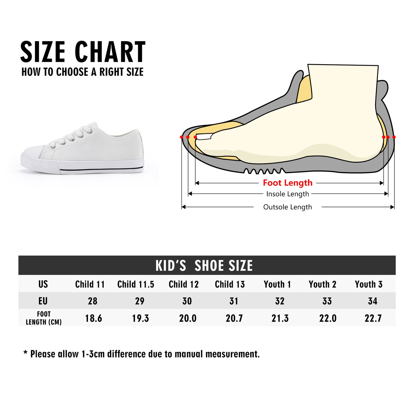 Tigerz Eyez Kids Low Top Canvas Shoes