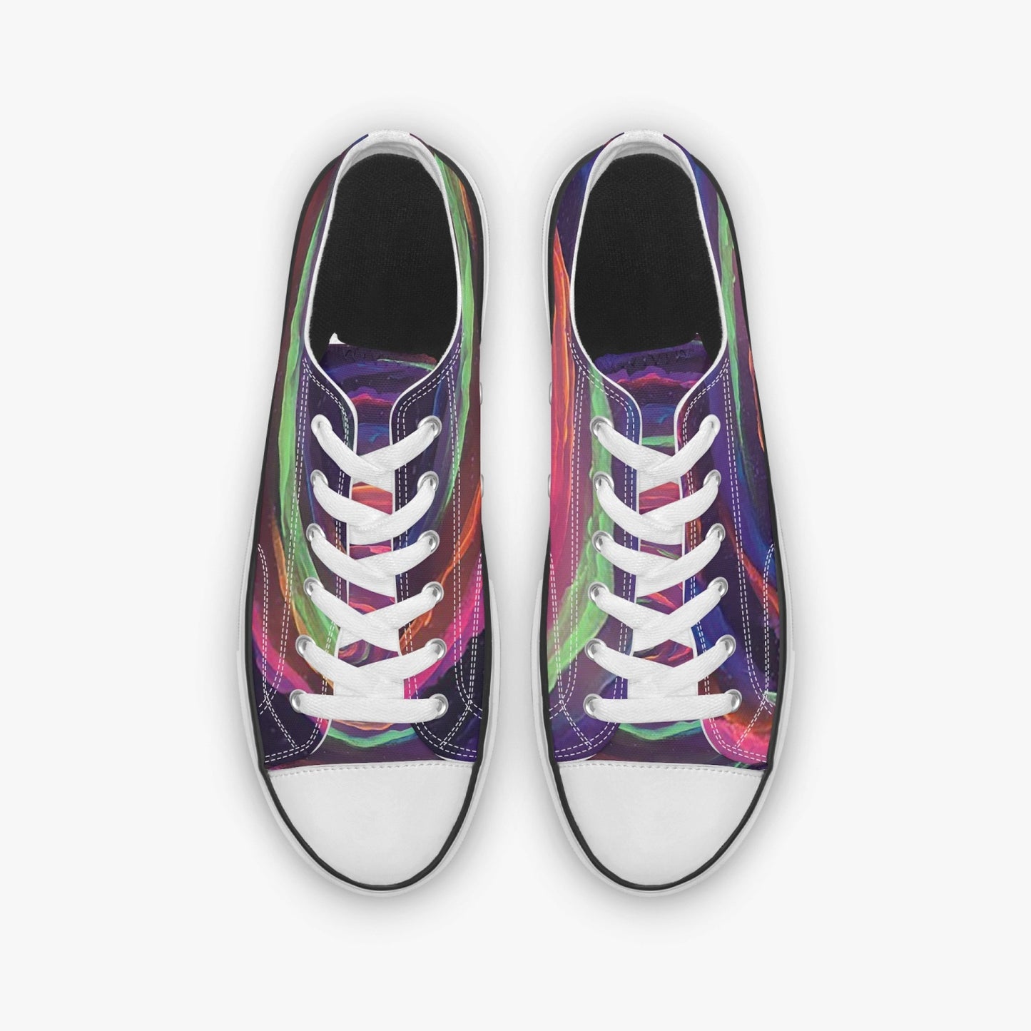 Galactic Whirlpool Low Canvas Shoes-White sole