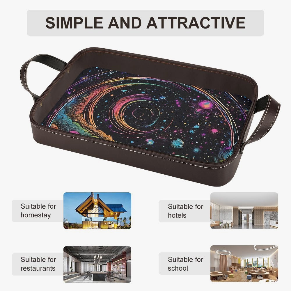 Psychedelic Space 2 PU Leather Tray