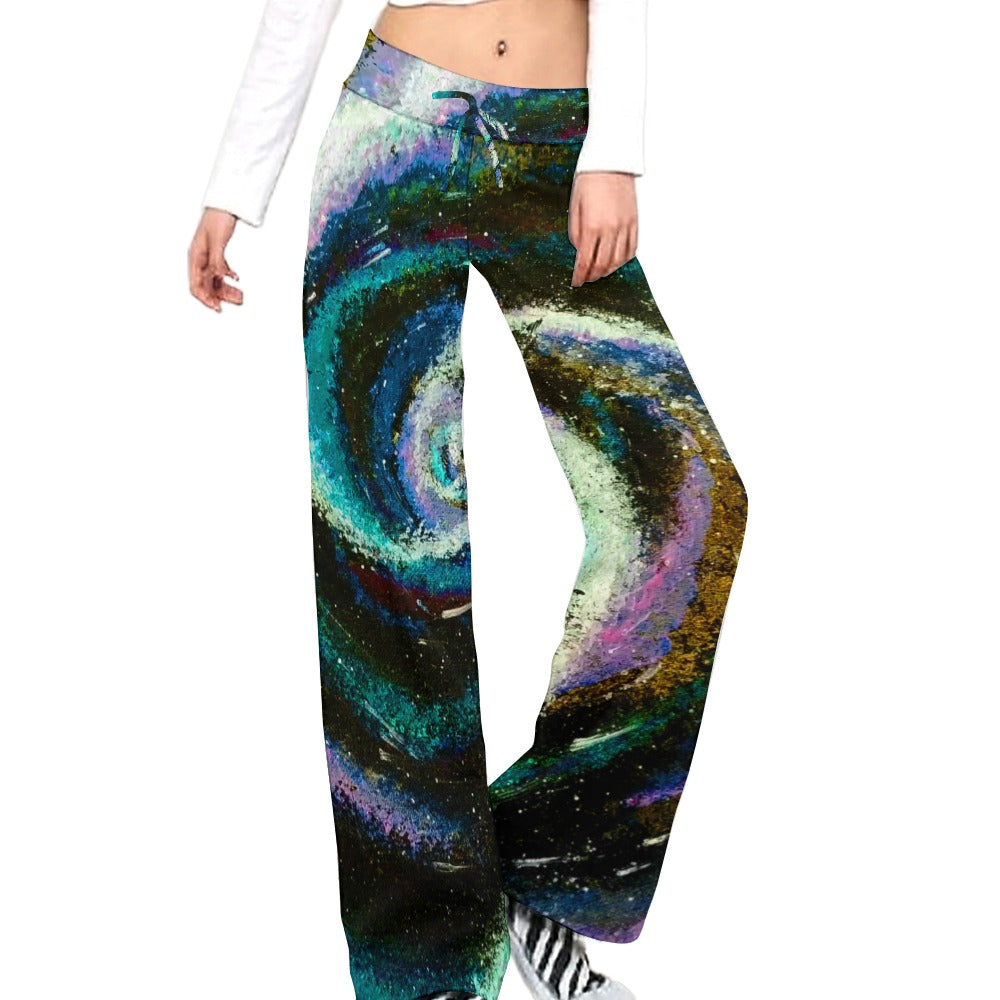 Galactic Sea Straight Lace-Up Yoga Pants