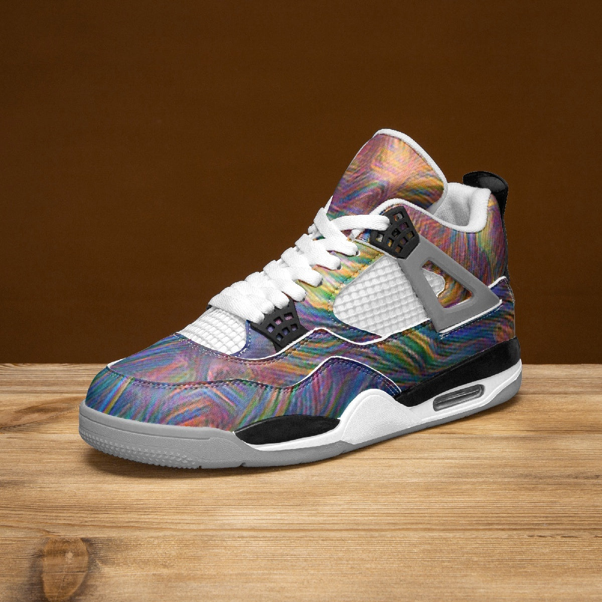 Neon Whispers AJ4 Basketball Sneakers -Grey Sole