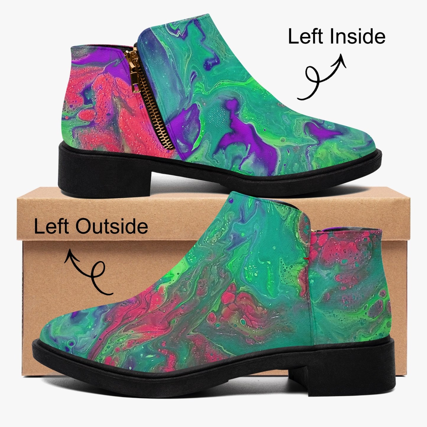 Liquid Galaxy Fashion Zipper Boots