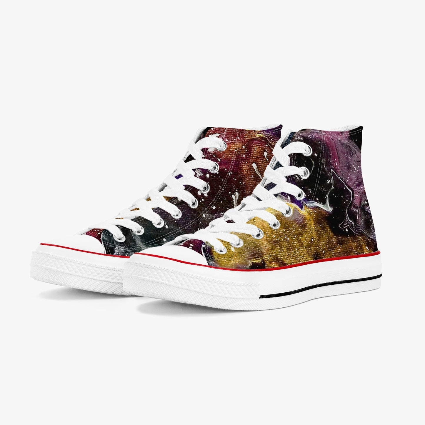 Galactic Clouds High-Top Canvas Shoes - White