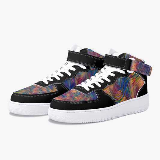 Rainbow Trees Whisper High-Top Leather Sports Sneakers