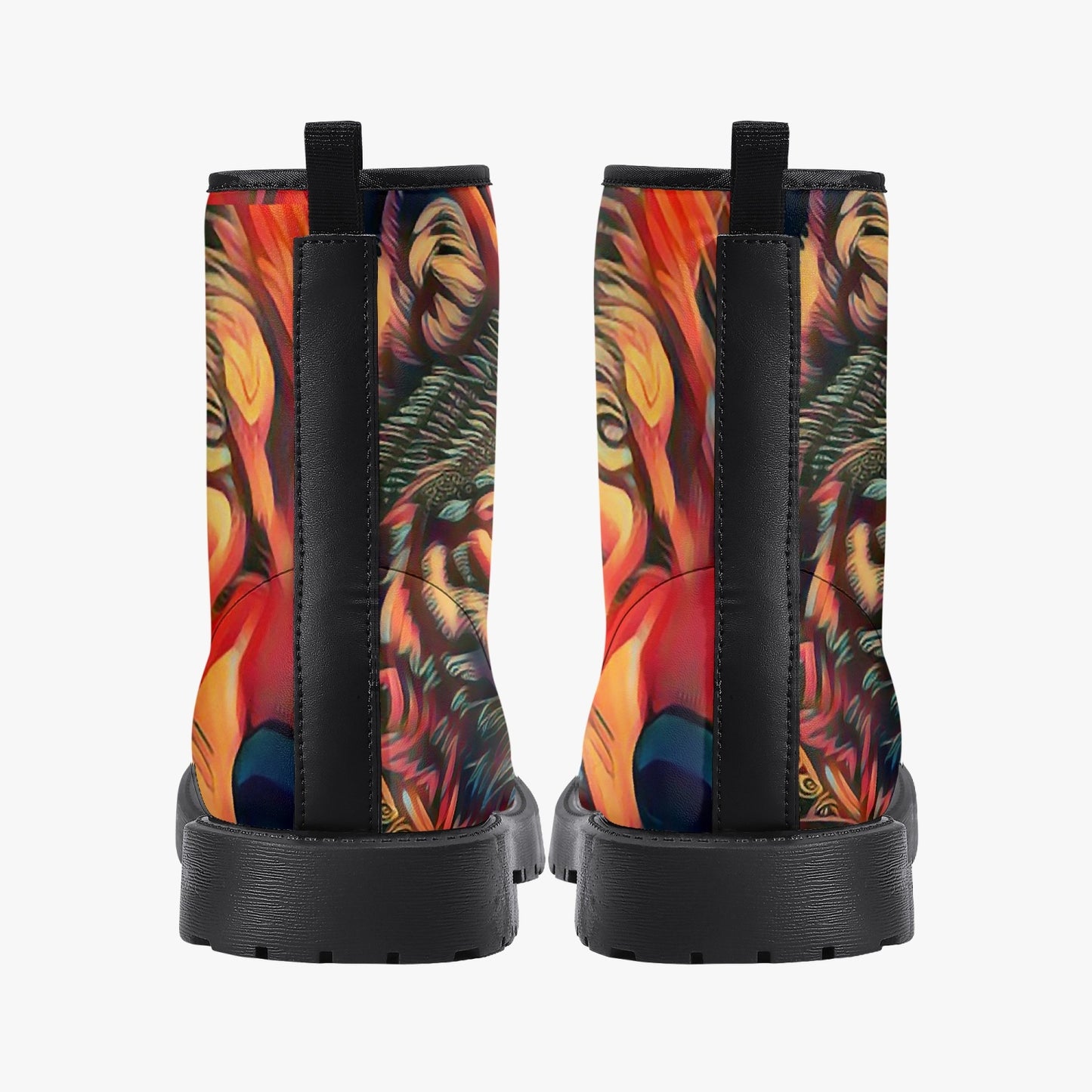 Wolf on Fire Leather Boots