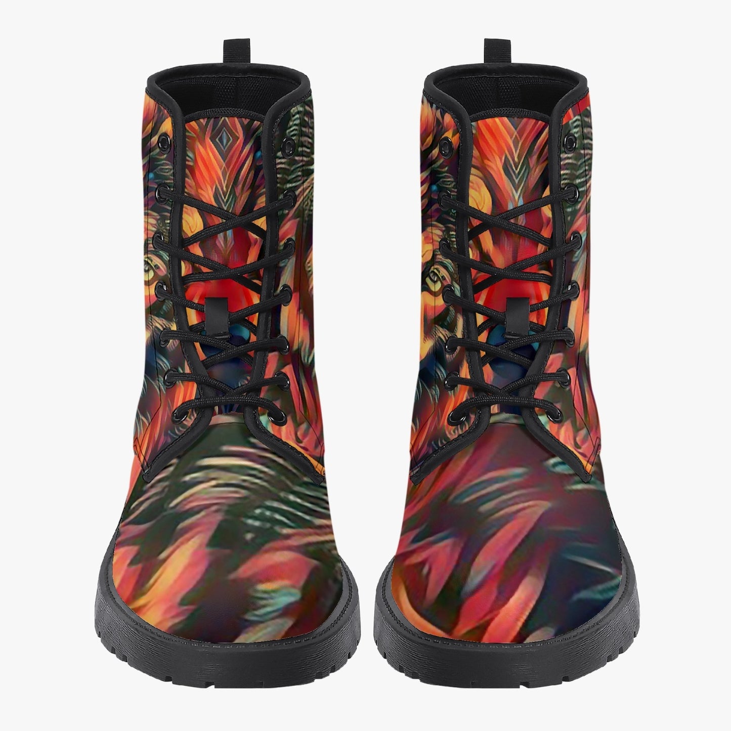 Wolf on Fire Leather Boots