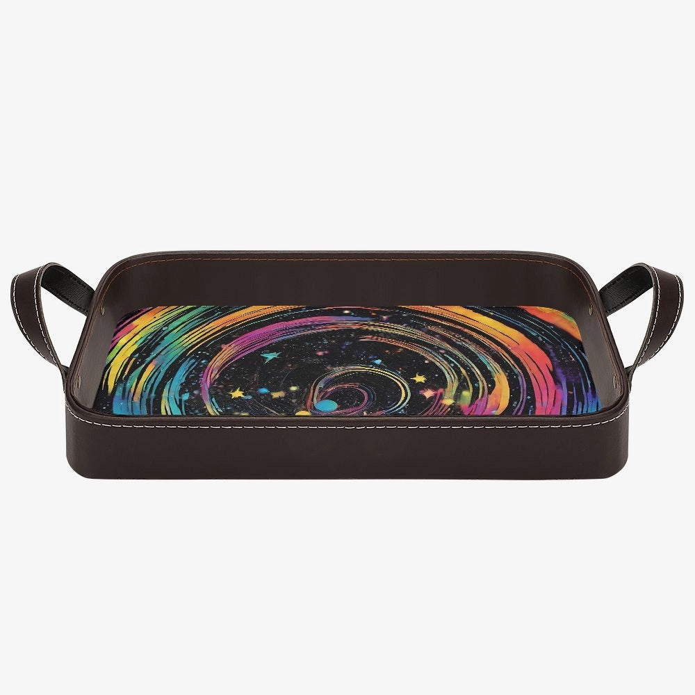 Psychedelic Space PU Leather Tray