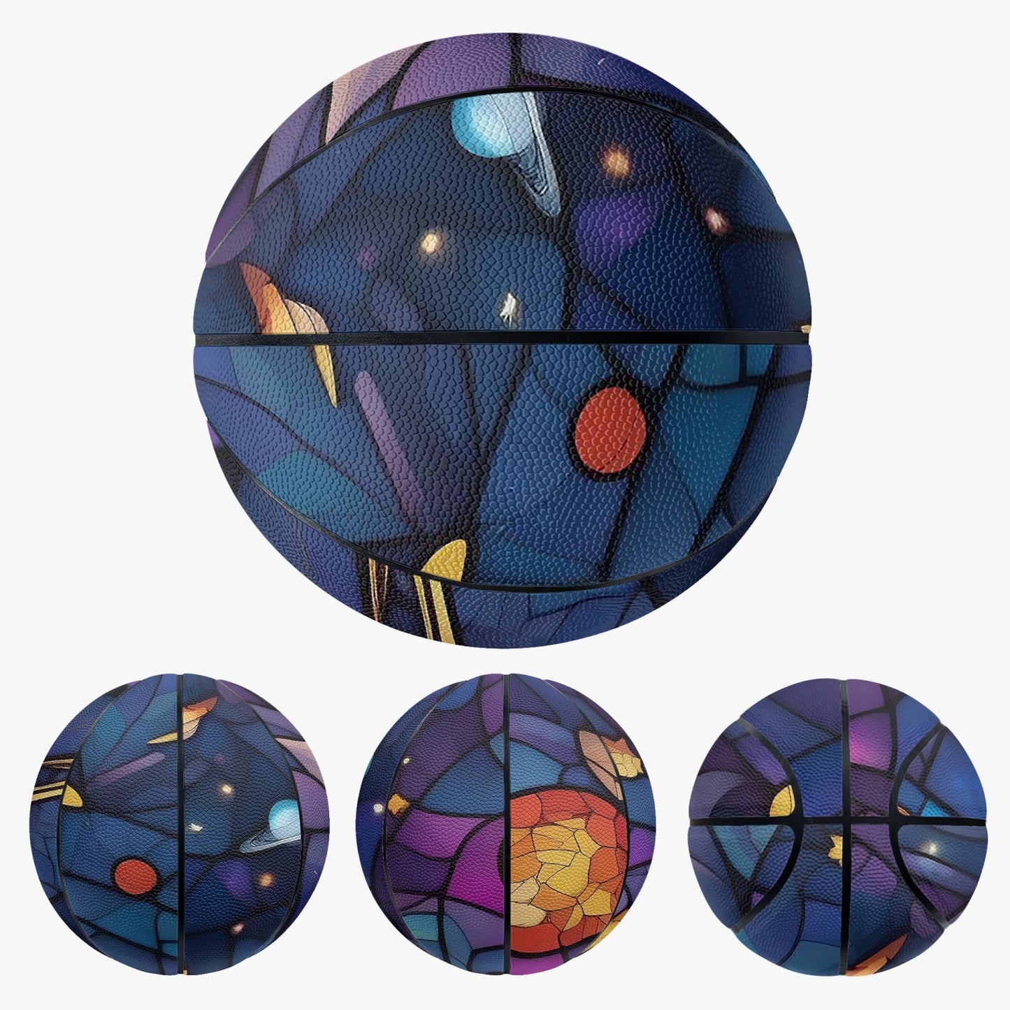 Stained Solar System Basketball - Eight Panel Printed