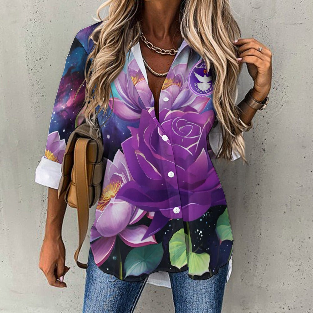 FIYAS Healing Garden Cropped hem shirt