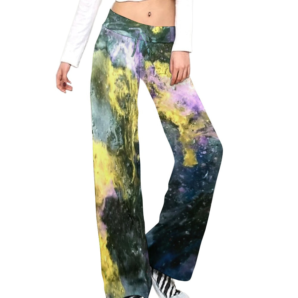 Golden Galaxy Straight Lace-Up Yoga Pants