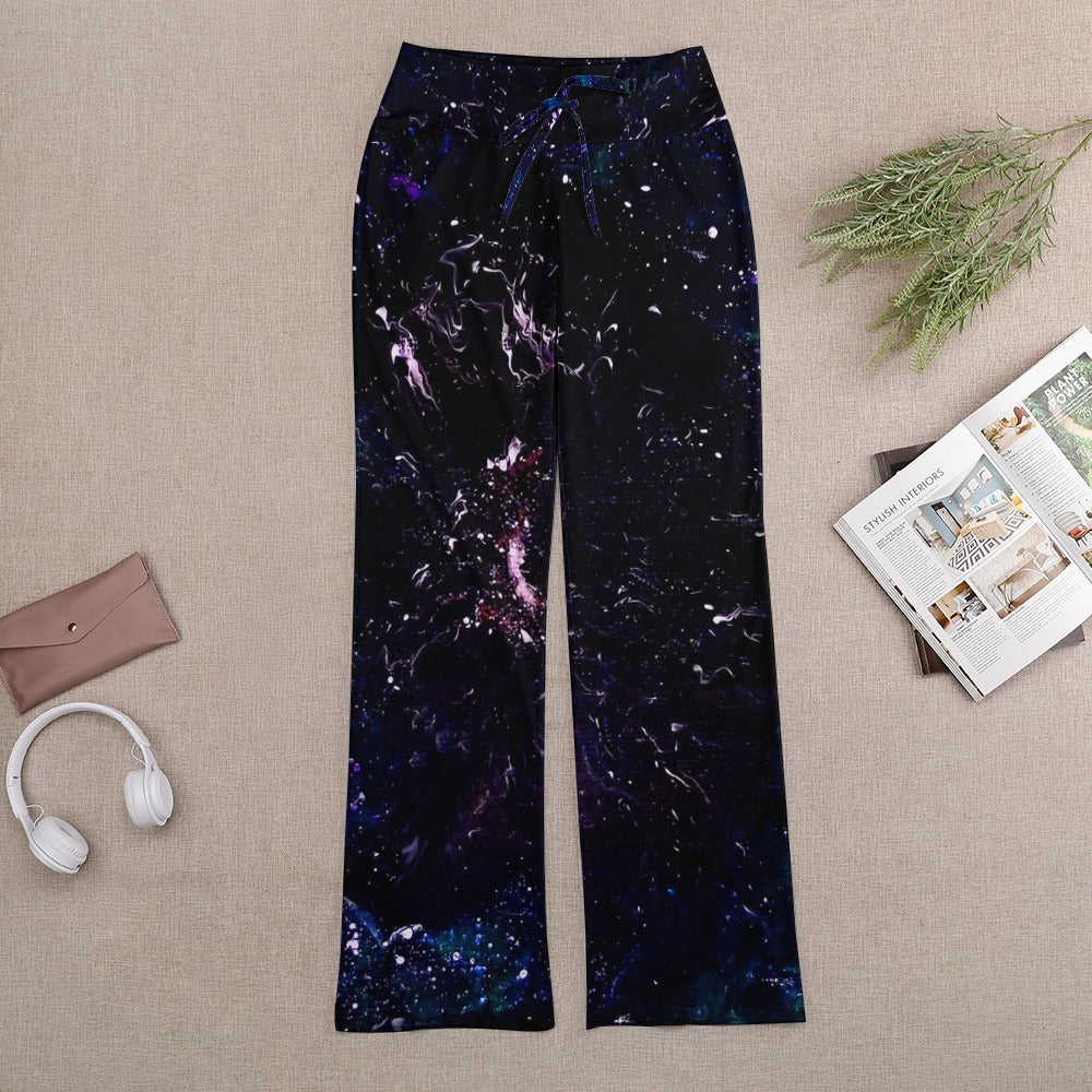 Galactic Darkness Straight Lace-Up Yoga Pants