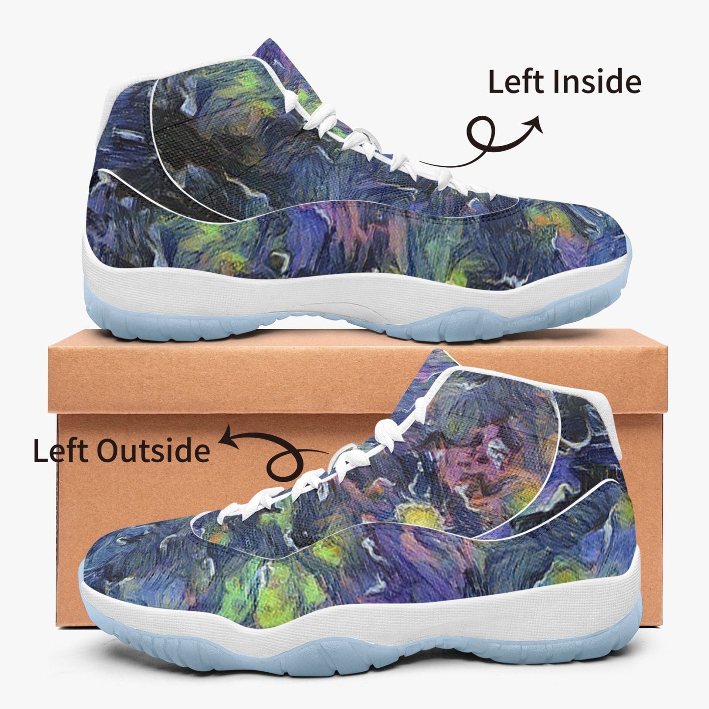 Space Storm AJ11 Basketball Sneakers -Blue Sole