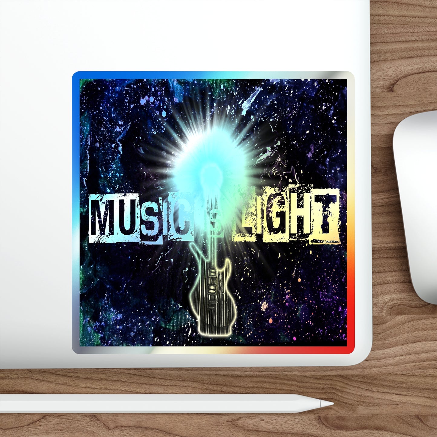 Music is Light Holographic Die-cut Stickers