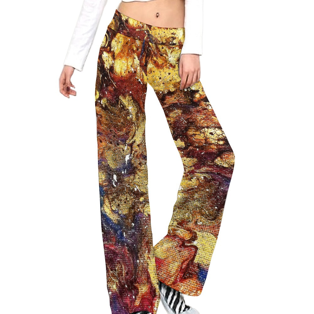 Golden Galaxy Straight Lace-Up Yoga Pants