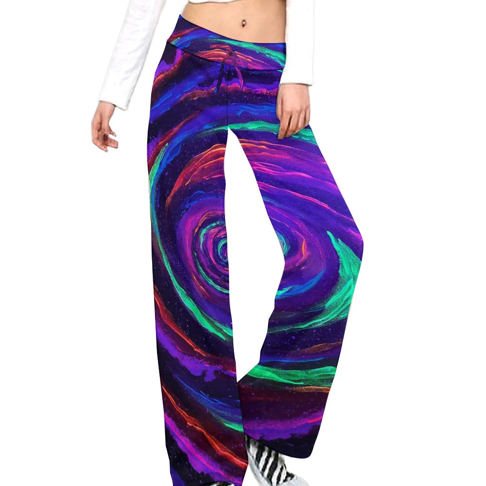 Galactic Rabbit Hole Straight Lace-Up Yoga Pants