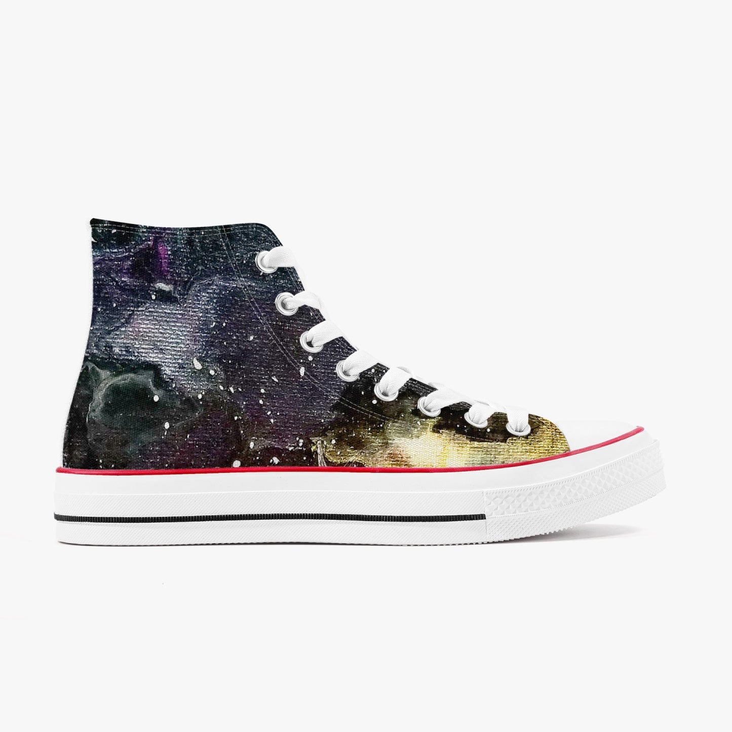 Galactic Clouds High-Top Canvas Shoes - White